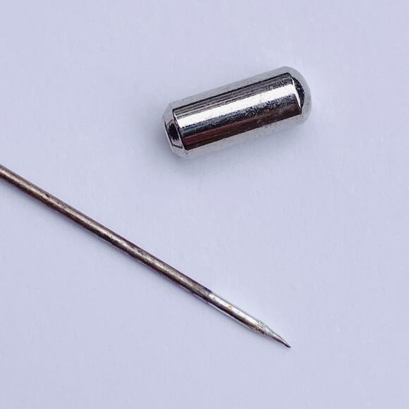 Vintage Mid Century Cloisonné Hat Pin AB Glass Beads Floral Stick Pin 1950s - Picture 6 of 16